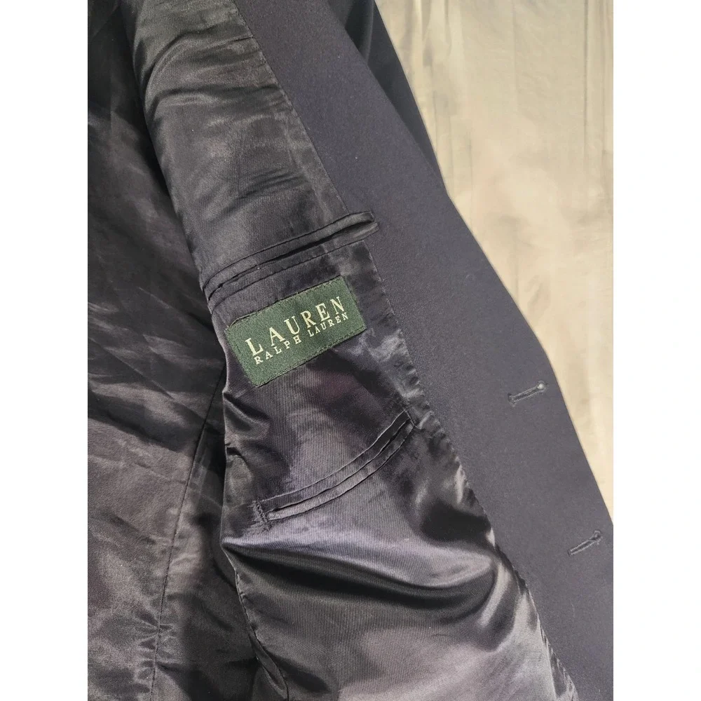 Ralph Lauren Blazer Mens 46R 100% Wool Navy Blue Gold Buttons LRL Jacket